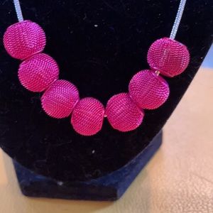 Pretty in pink necklace with silver chain